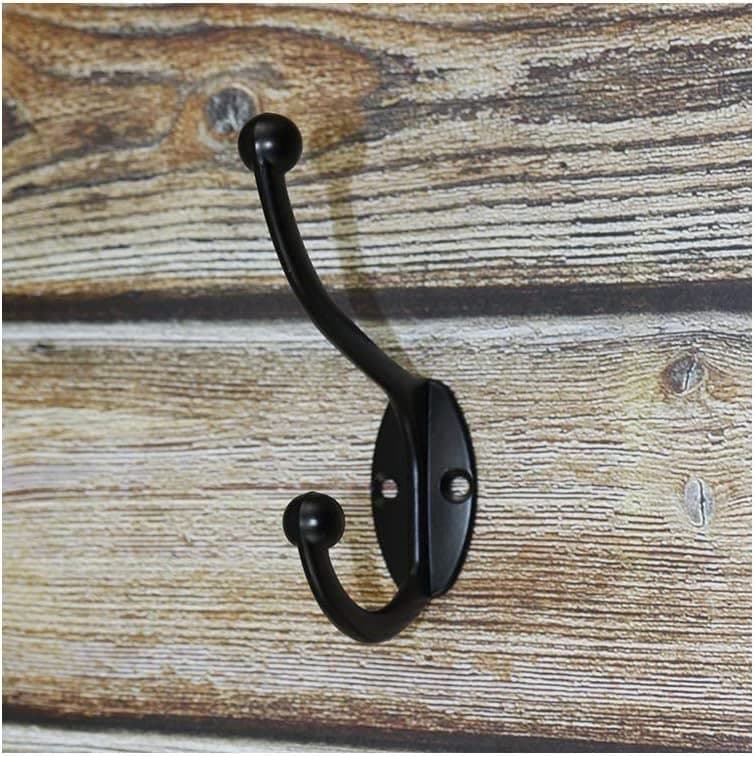 ZEYU 10PC Coat & Towel Hooks, No Rust, Black, Wall Mounted