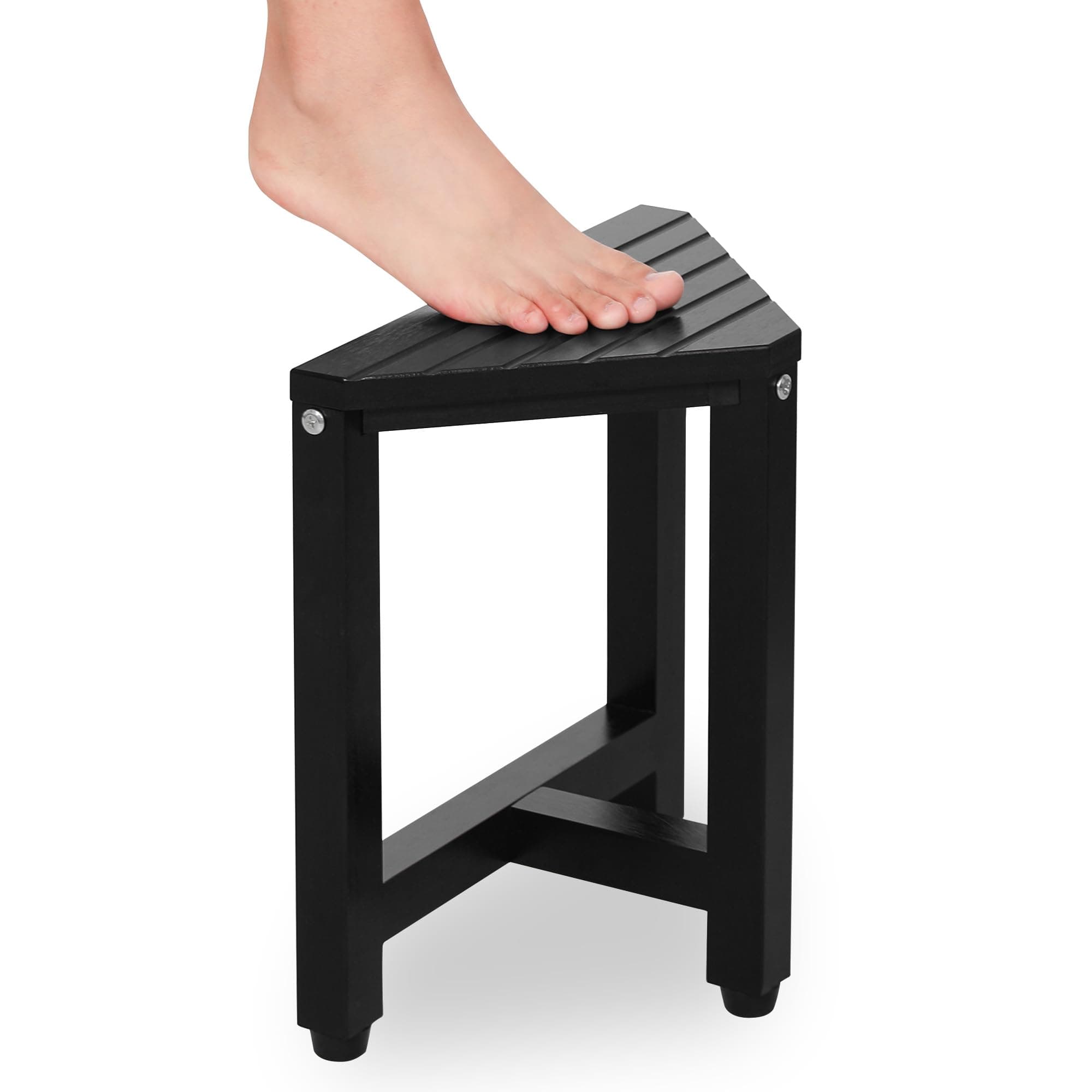 TYYIHUA Waterproof Shower Stool, 13.2" Leg Shaving Foot Rest, Black