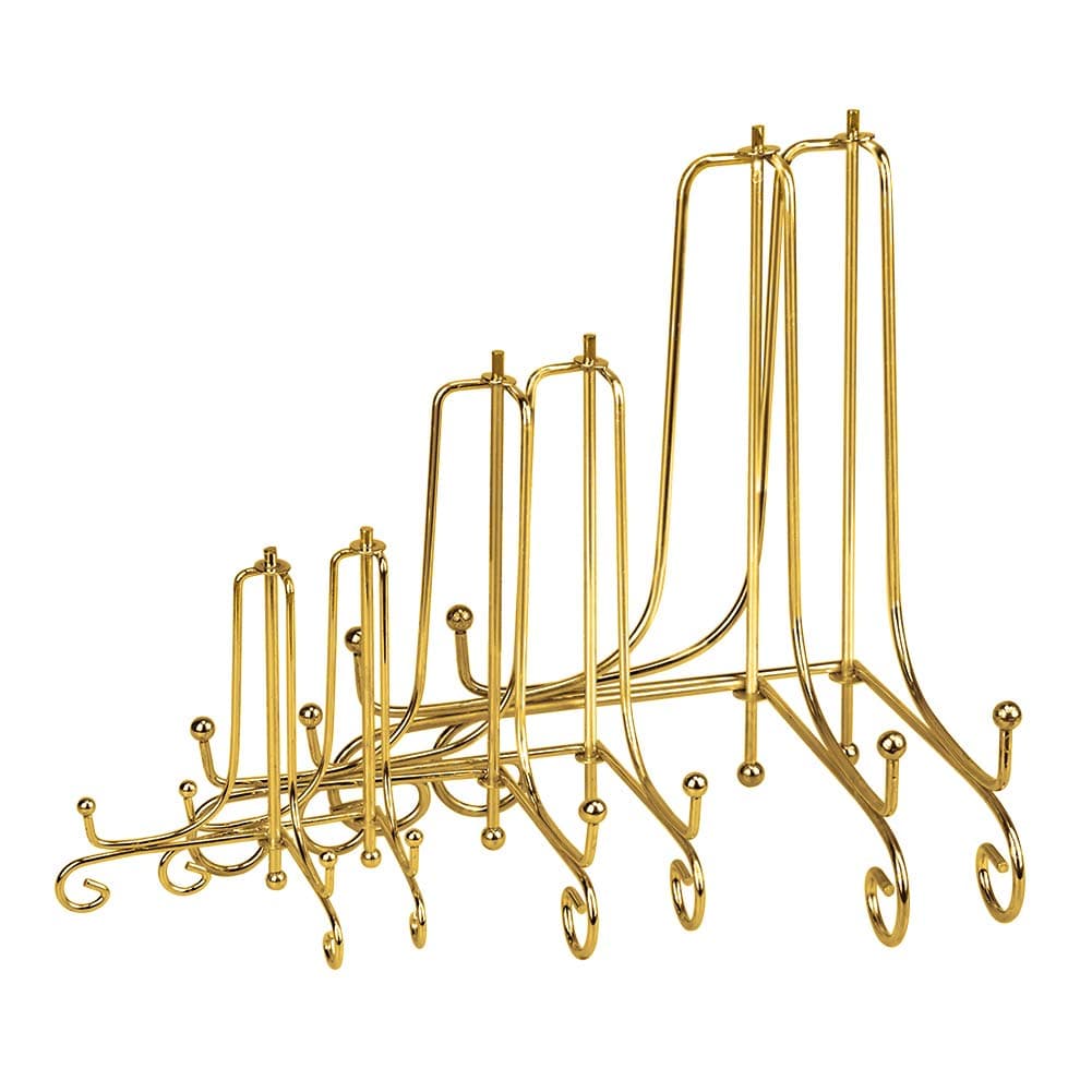 LIONWEI 6 Pack Gold Iron Easel Display Stand for Pictures and Arts
