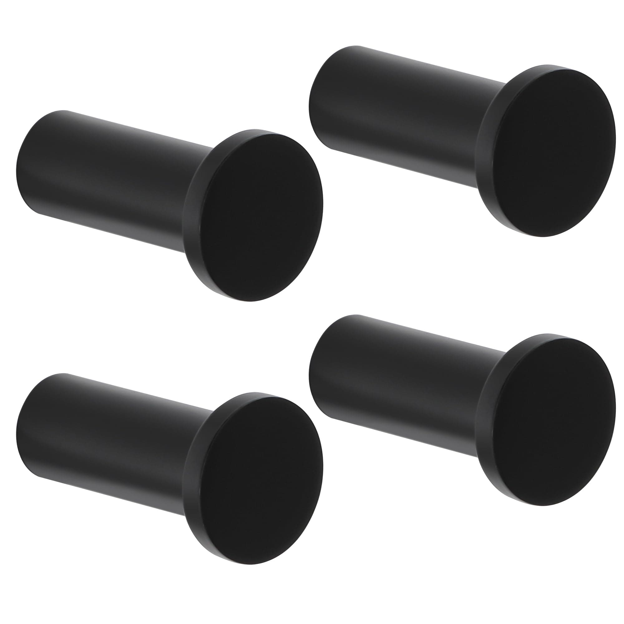 SAYAYO Modern Black Wall Hooks for Bathrooms, SUS 304 Stainless Steel, 4 Packs