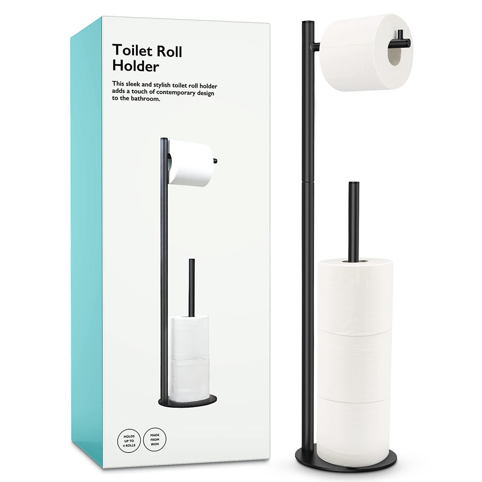 Standing Toilet Paper Holder with Storage