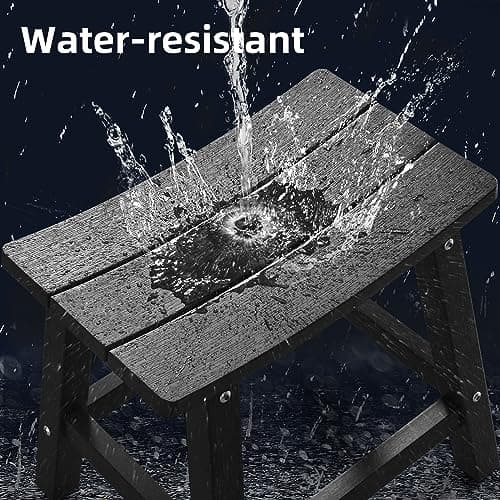 DWVO Water Resistant Poly Lumber Shower Bench, Non-Slip Bathroom Stool (Black)