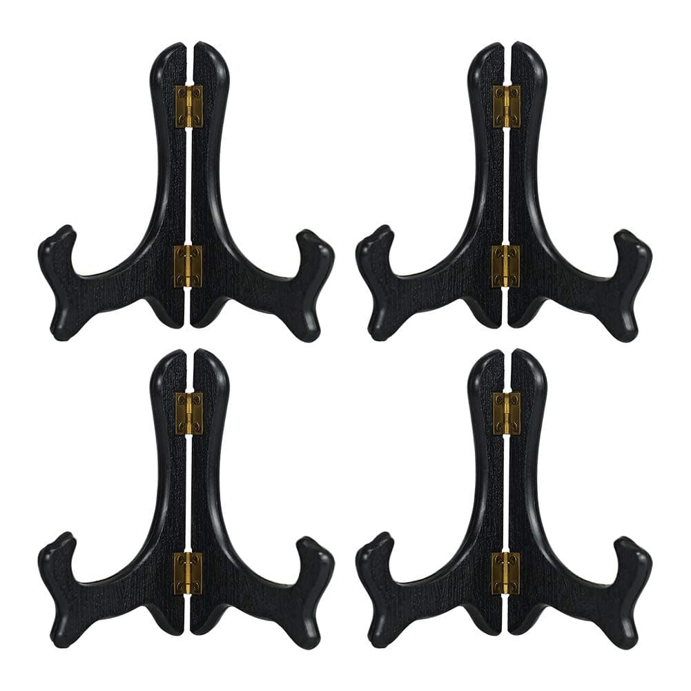Artliving 5 Inch Black Wood-Like Plastic Picture Frame Display Stand - Set of 4
