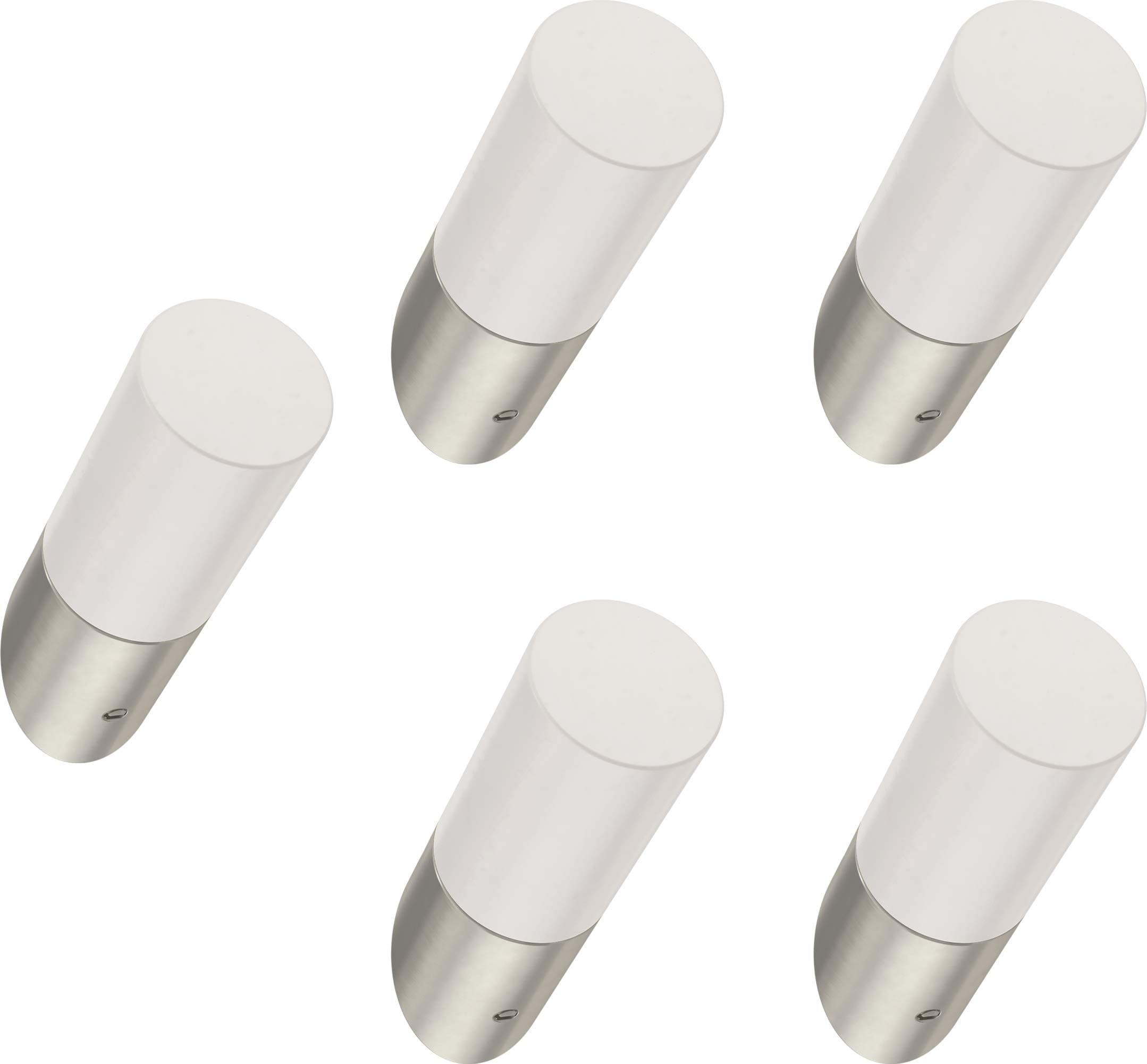 Franklin Brass Pure White/Nickel Slant 5-Pack Wall Hooks B41615