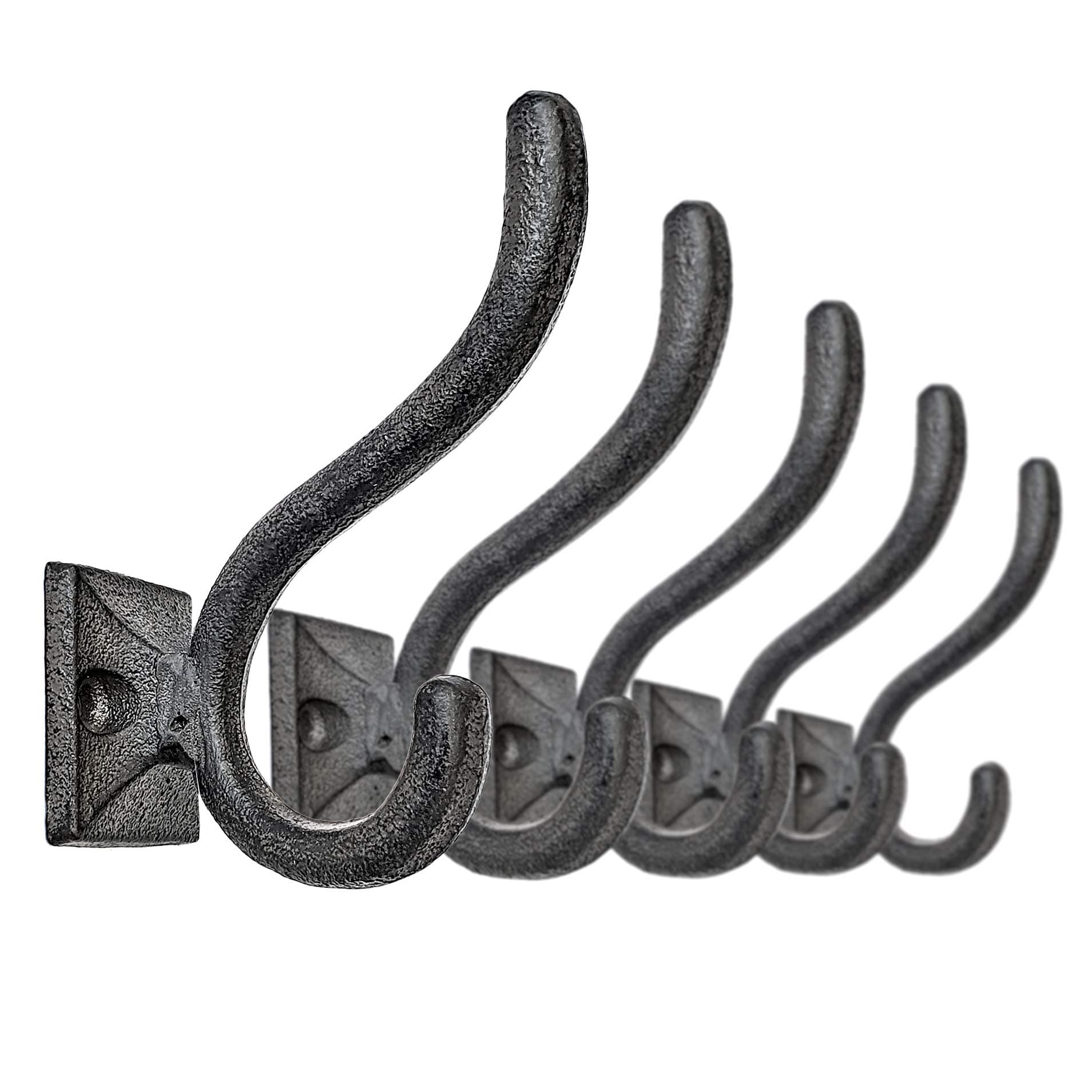 Ambipolar Vintage Black Wall Hooks, Modern Farmhouse Decor, Heavy Duty Hooks