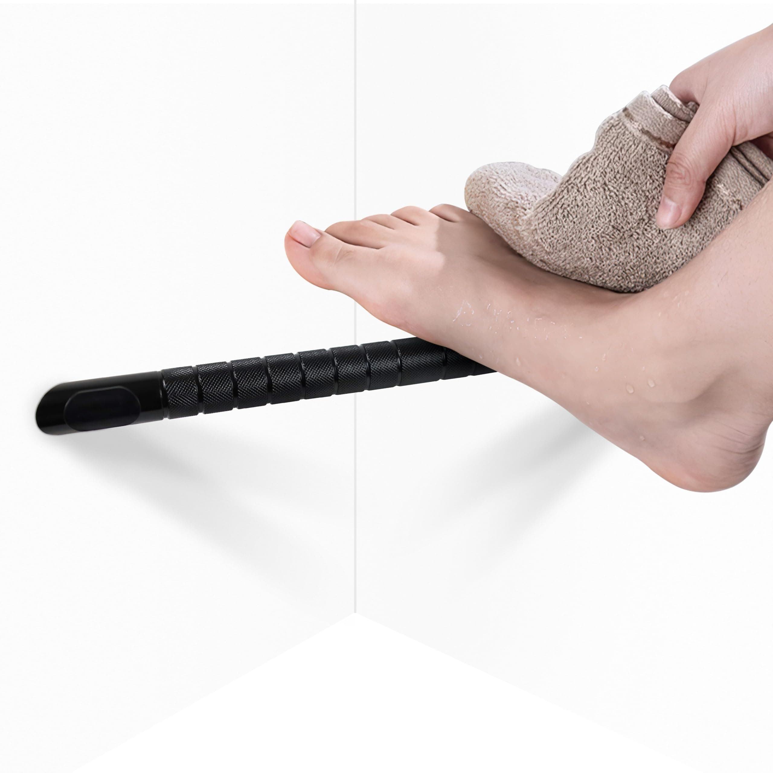 Black Wall-Mounted Stainless Steel Shower Foot Rest for Leg Shaving…