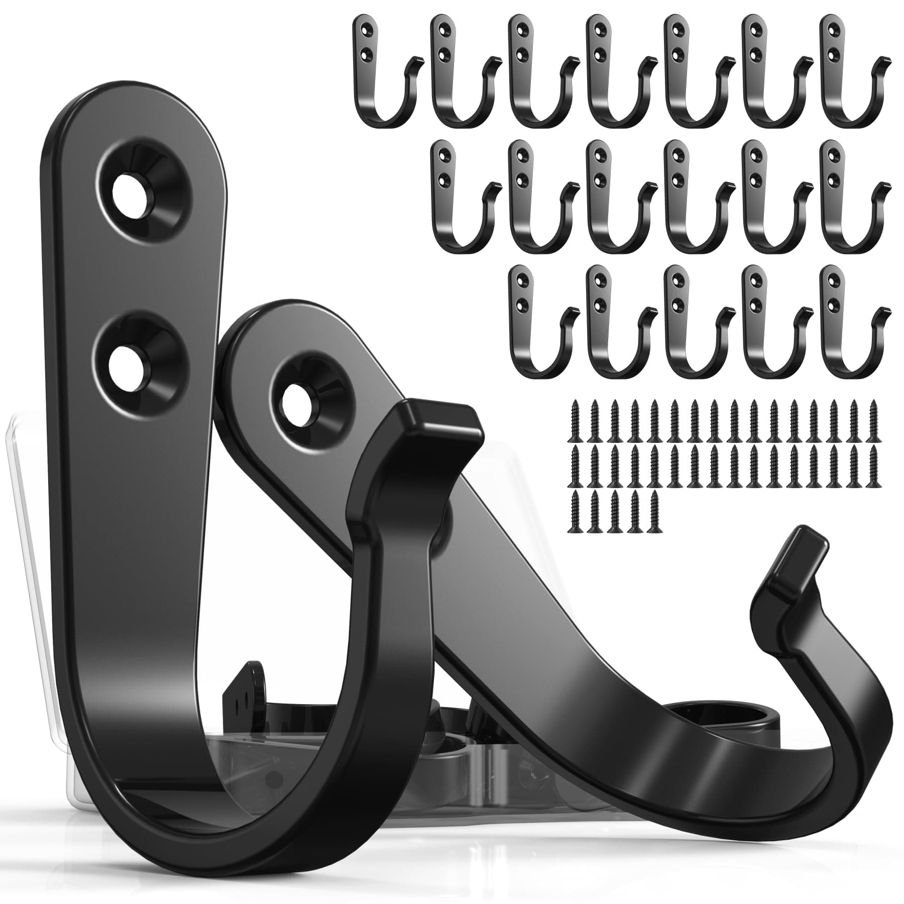 20PCS Heavy Duty Metal Wall Hooks for Coats, Towels, Backpacks & More