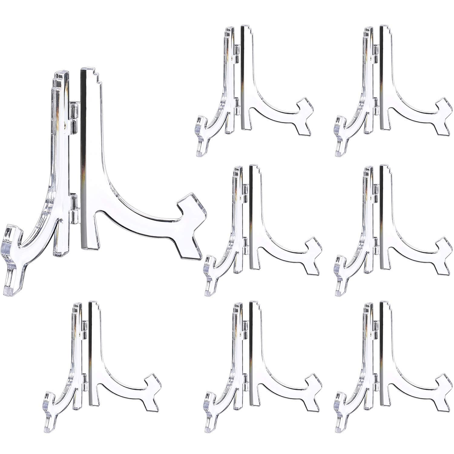 Hestya 8pcs Clear Acrylic Easels for Displaying Pictures (4.5 Inch)