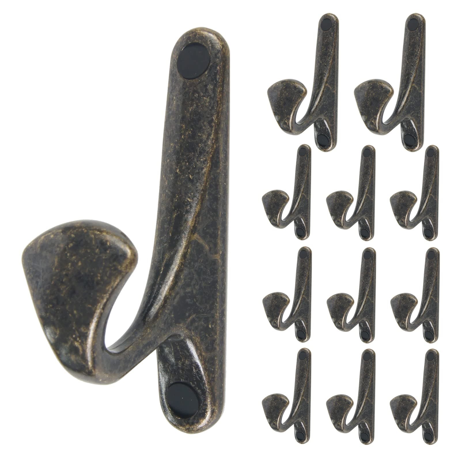 OLAYA 12 Pack Black Coffee Vintage Coat Hooks for Bathroom Kitchen