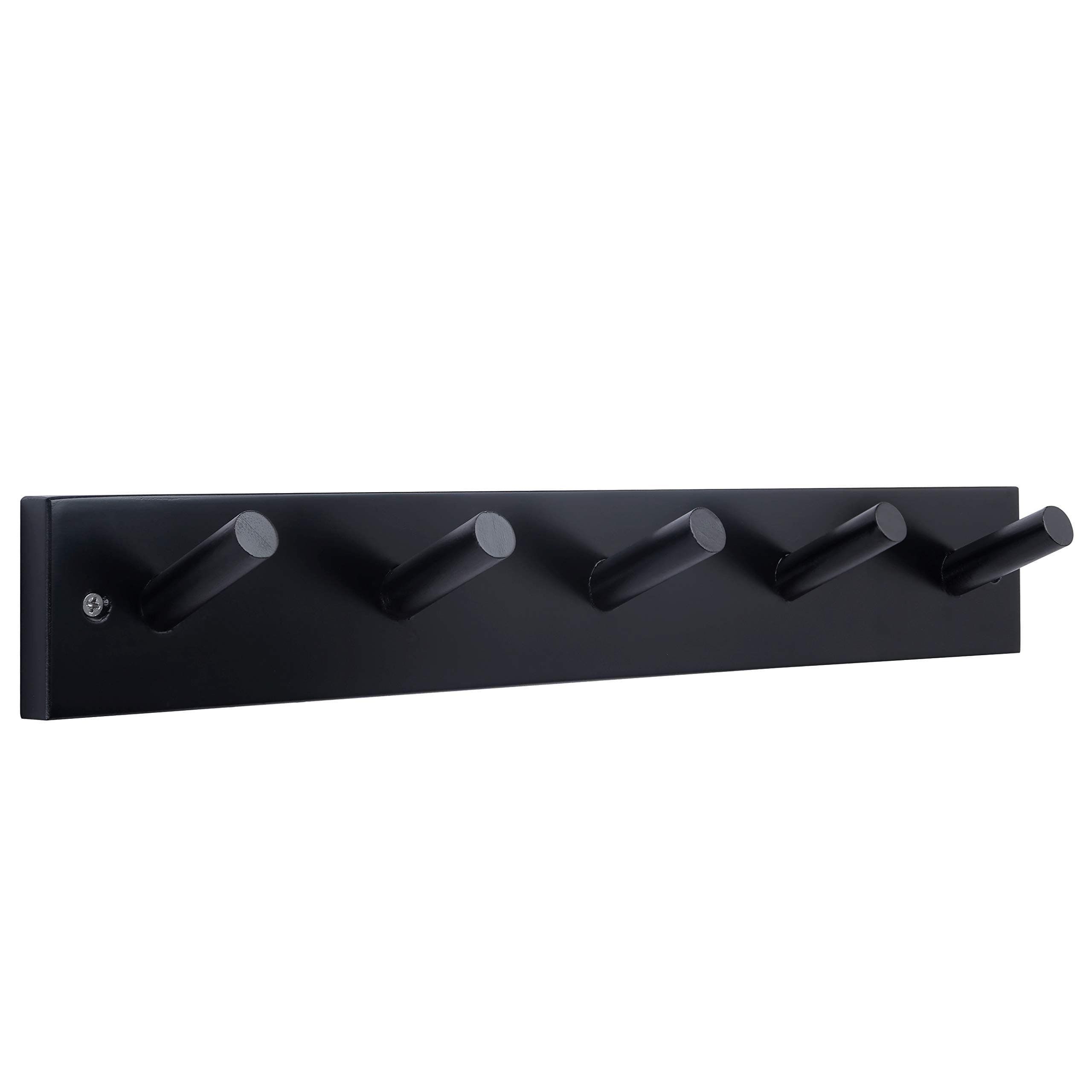 WEBI Wall Mounted Coat Rack with 5 Hooks, Black