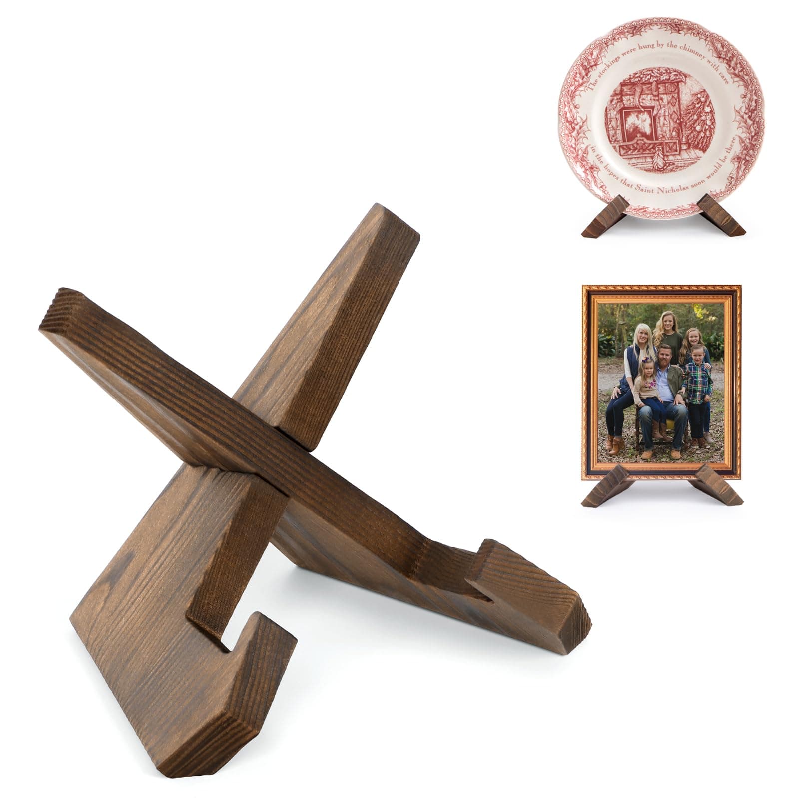 4.5 Inch Wooden Picture Frame Holder - Decorative Table Top Easel