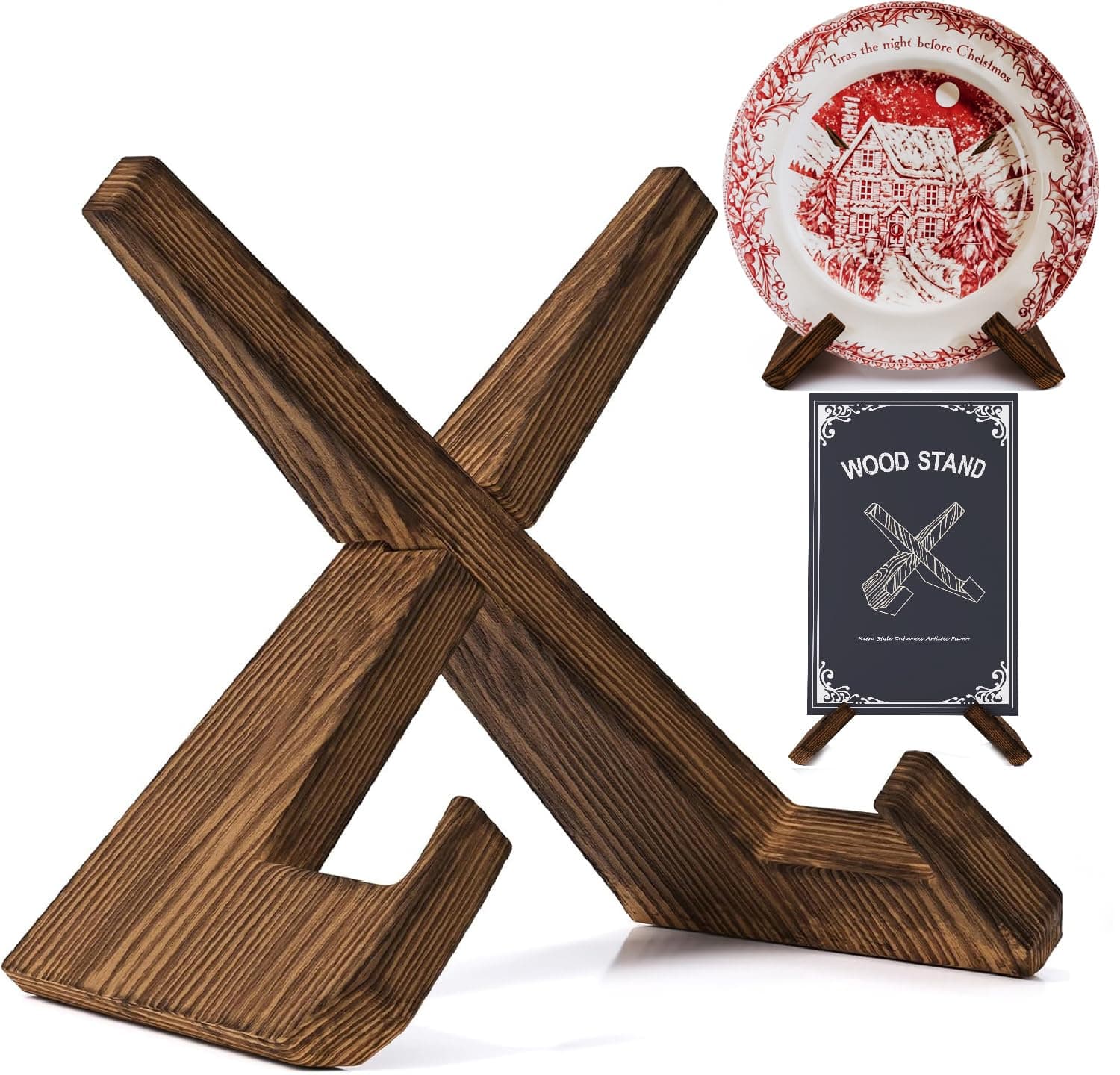 6.5 Inch Wood Picture Frame Stand, Decorative Display Holder for Books, Cookbooks, Art Photos