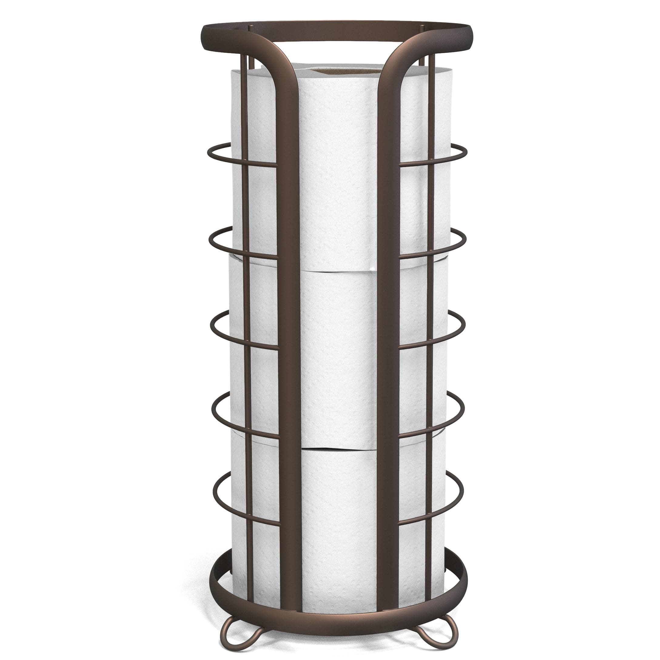 Brookstone Bronze Freestanding Toilet Paper Holder, Modern & Stylish Storage Solution
