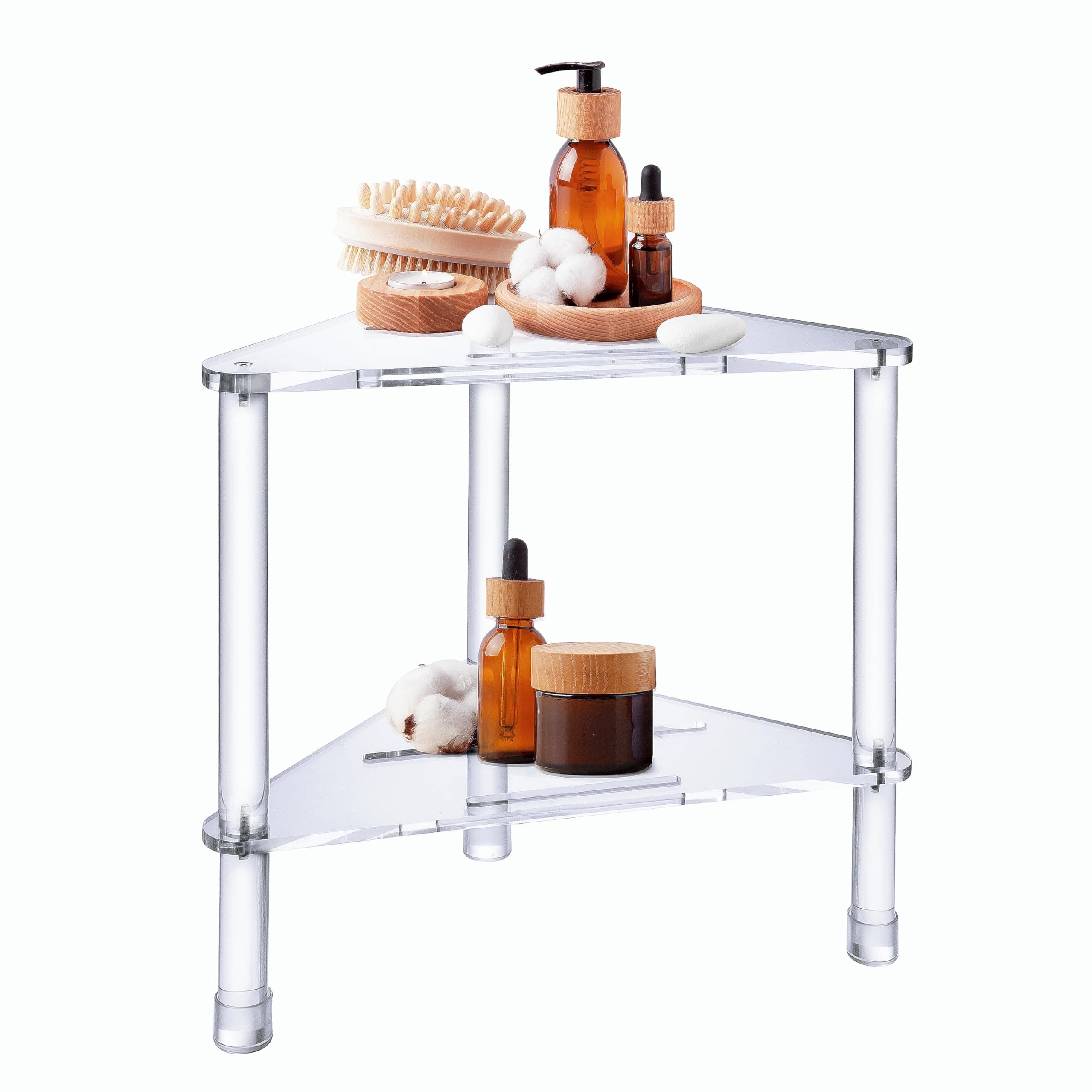 Heavy Duty Acrylic Corner Shower Stool for Inside Showers - Waterproof & Non-Slip