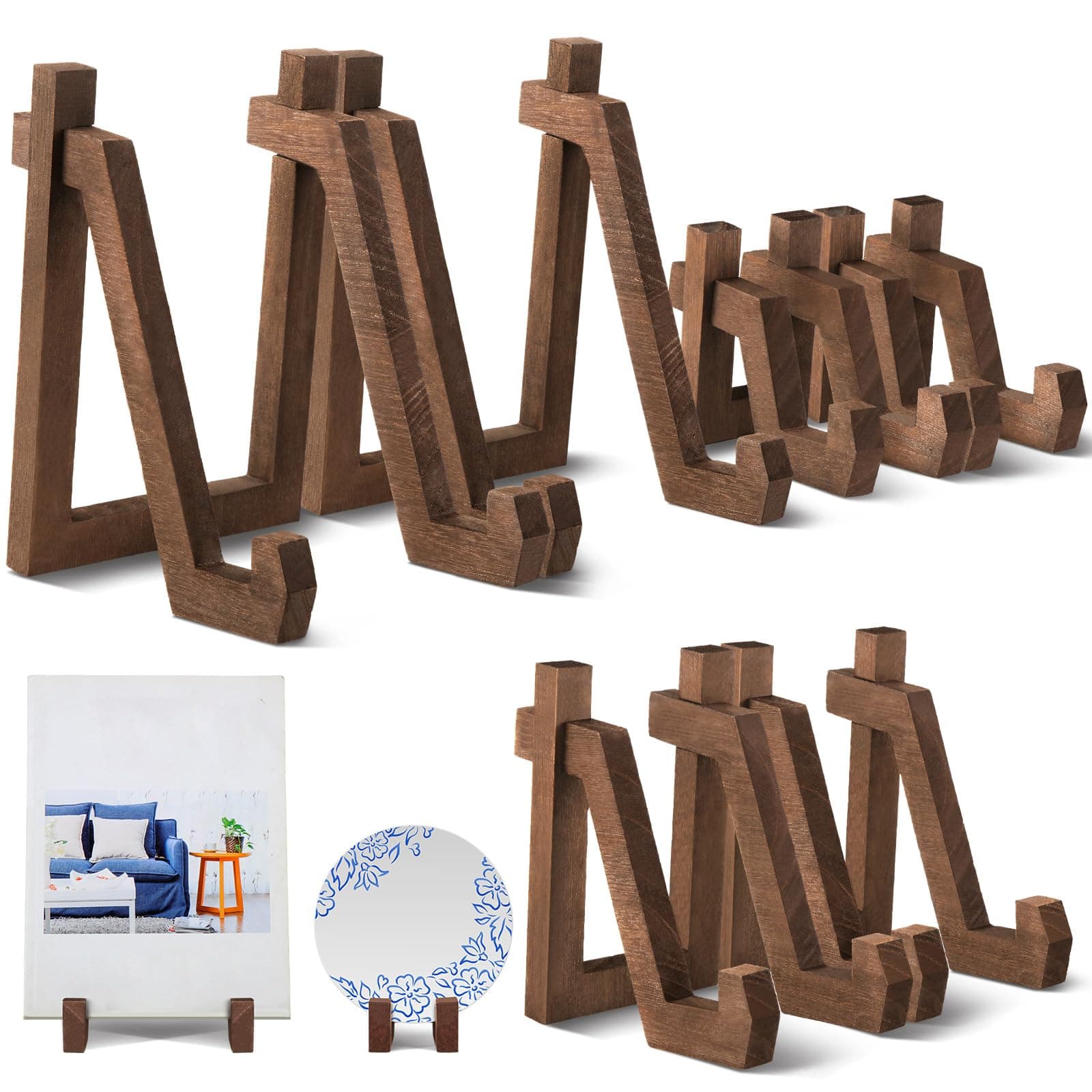 Wooden Plate Holder Display Stand for 3 Size Plate