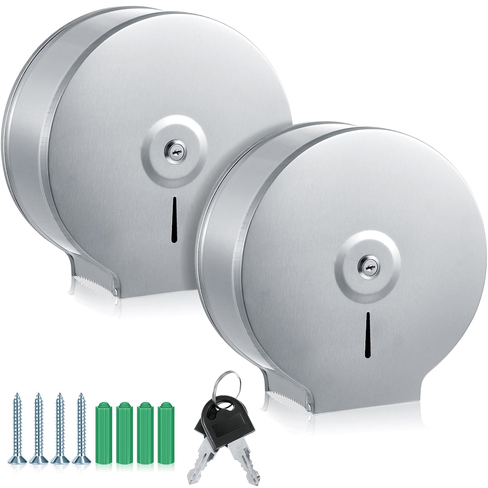 Mifoci Commercial Toilet Paper Holder, Stainless Steel, Silver, Fits 9" Rolls