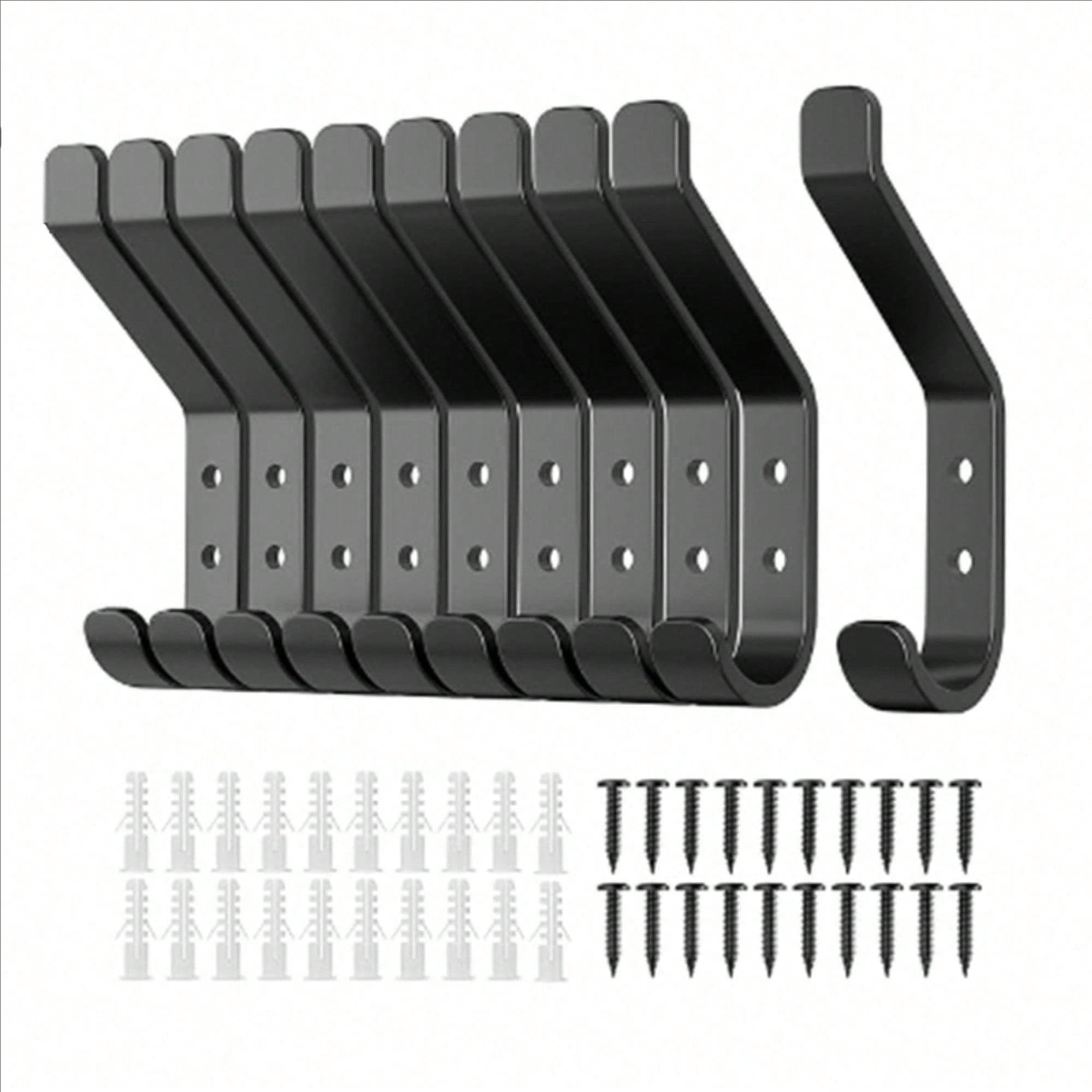 Hatisan 10-Pack Heavy Duty Coat Hooks, 20LB Capacity for Closets & Entryways