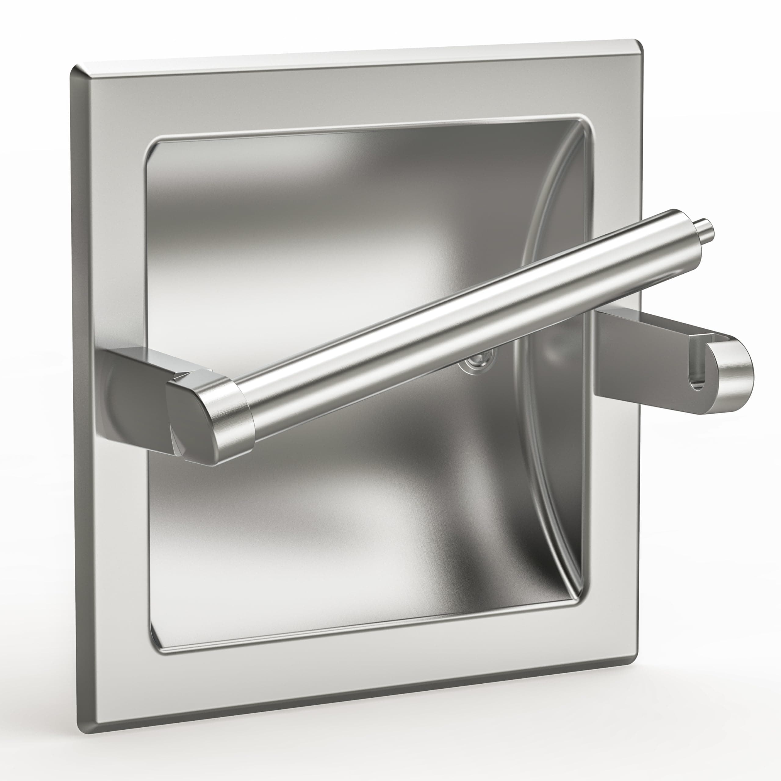 SUS304 Brushed Nickel Pivoting Wall Toilet Paper Holder