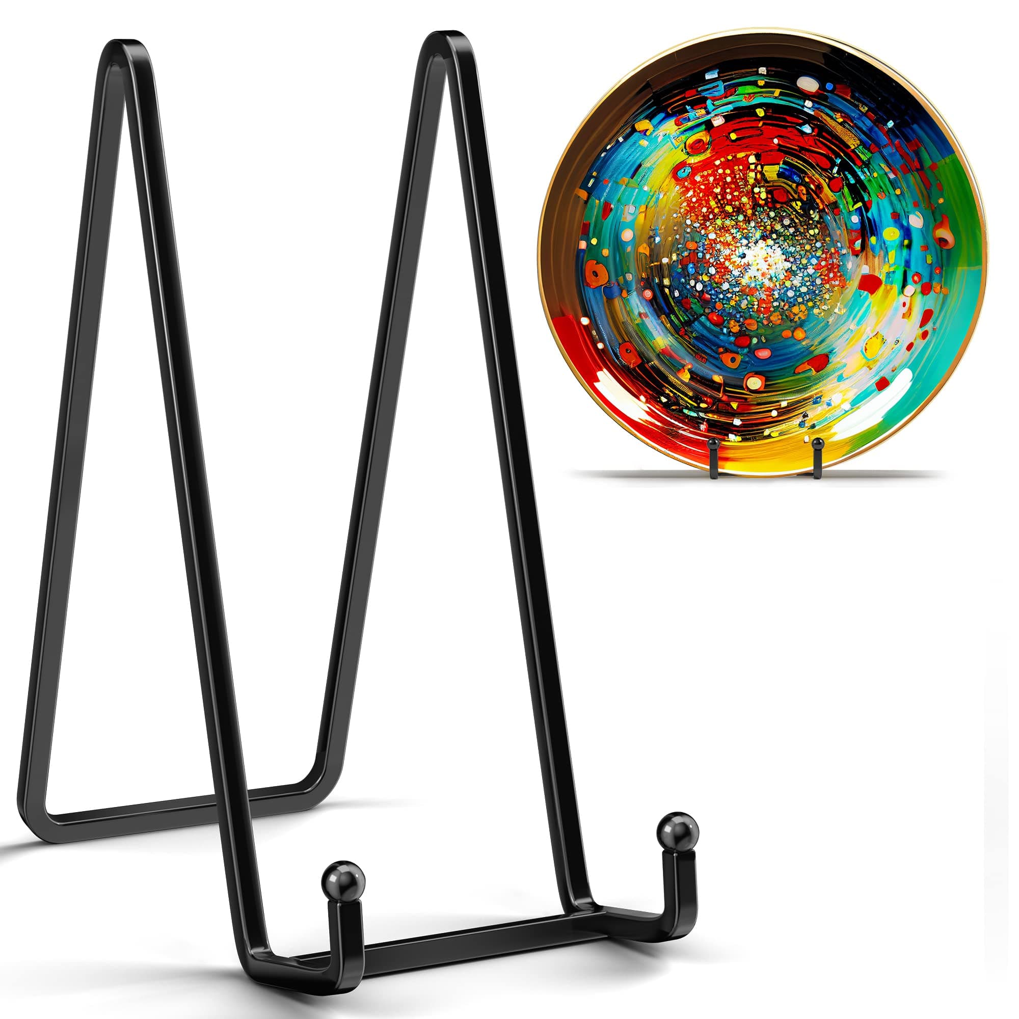 3 Pack 8 Inch Metal Wire Plate & Picture Display Stand