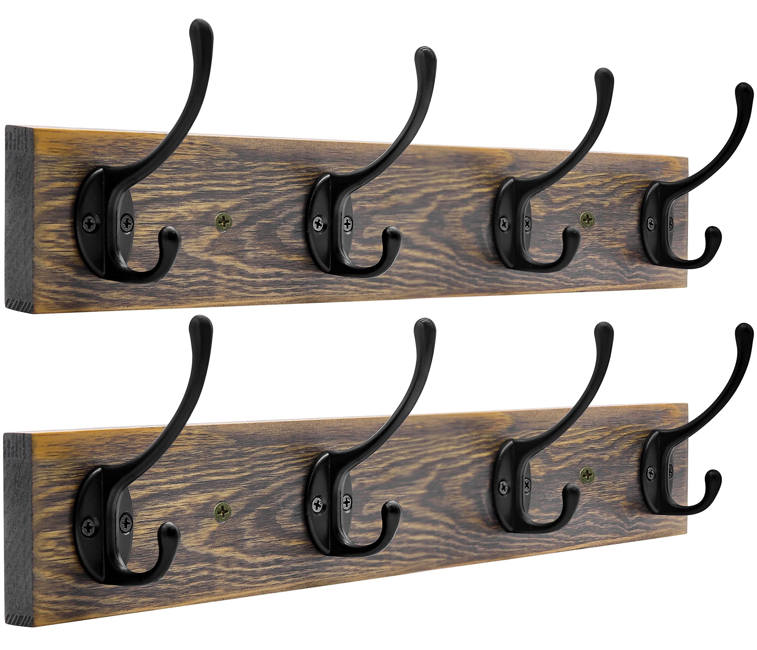 Wall Mounted Coat Rack with 8 Hooks for Coats, Scarves, Bags, and More
