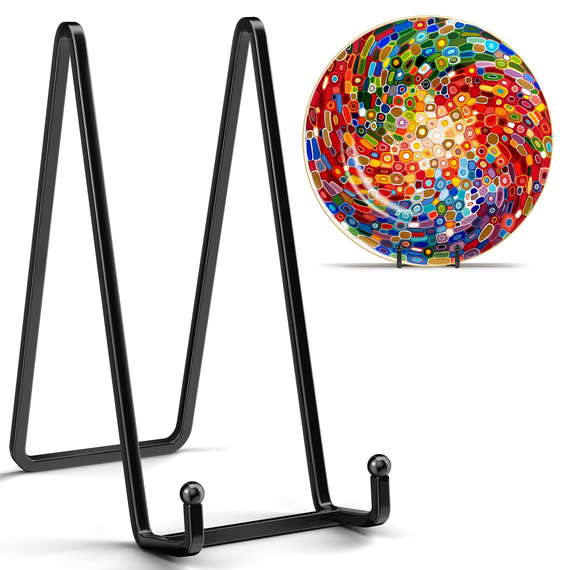 4 Pack Metal Square Wire Plate Stands for Display - Book, Platter, Plaque, Photo Easel