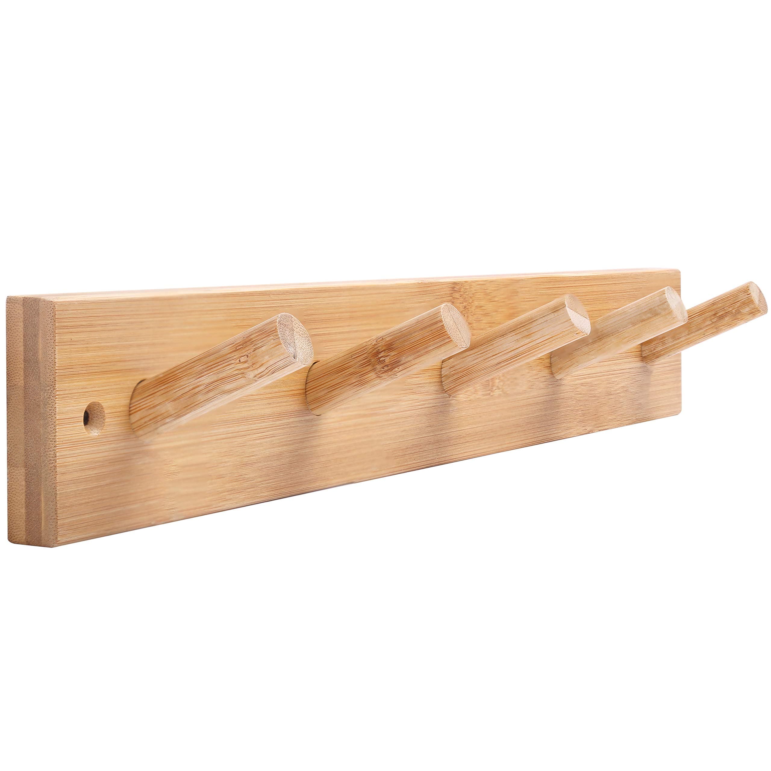 WEBI Wall Mount Coat Rack with 5 Hooks for Hats Jackets and Clothes