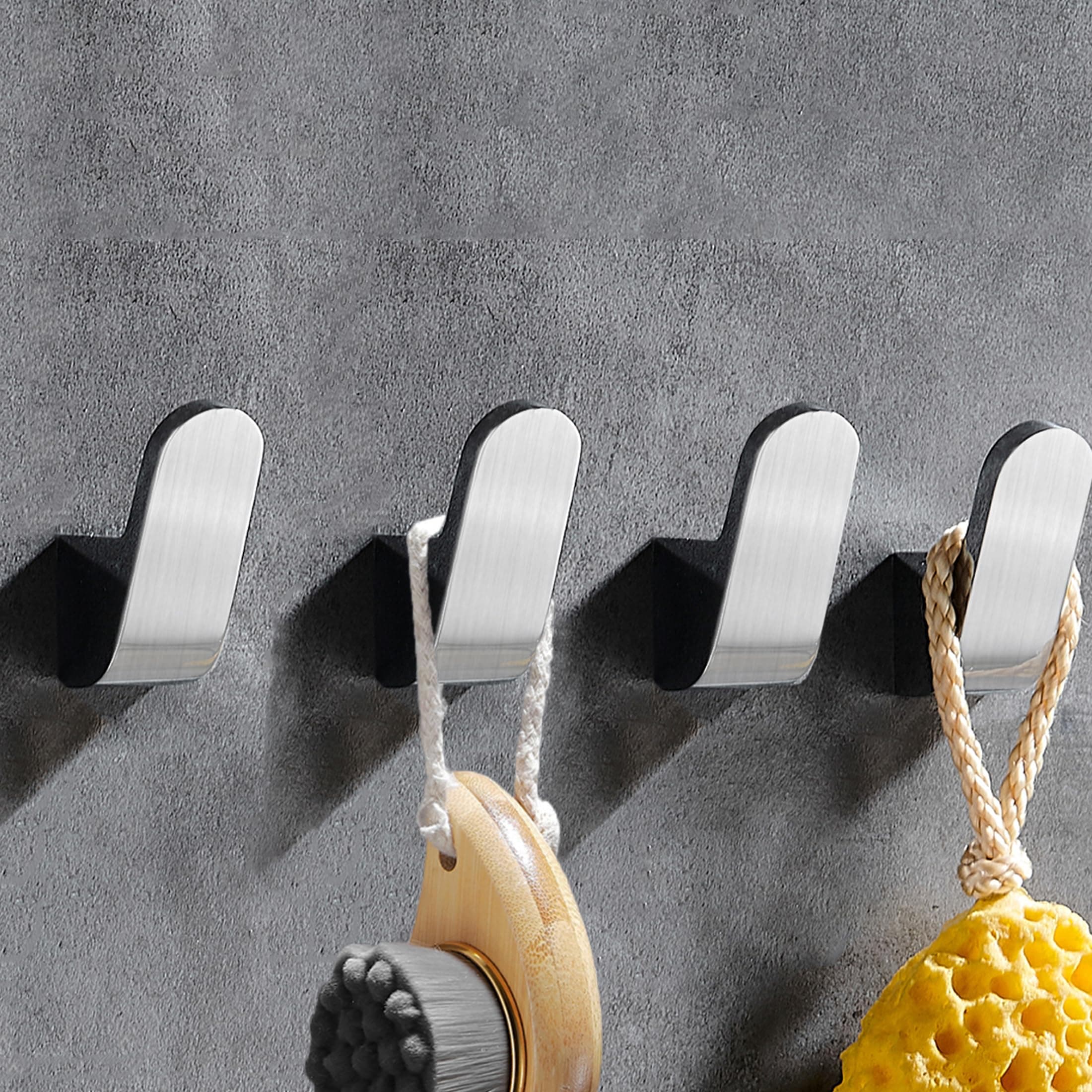 Bathroom Wall Mount Towel Hooks, 4 Pack Brushed