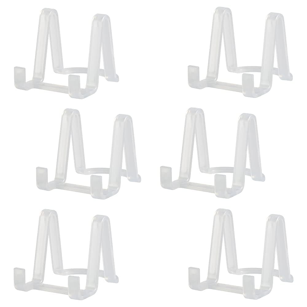 Clear 3 inch Plastic Plate Stand for Picture Frames | Decorative Display Holder - Photo | Tabletop Art