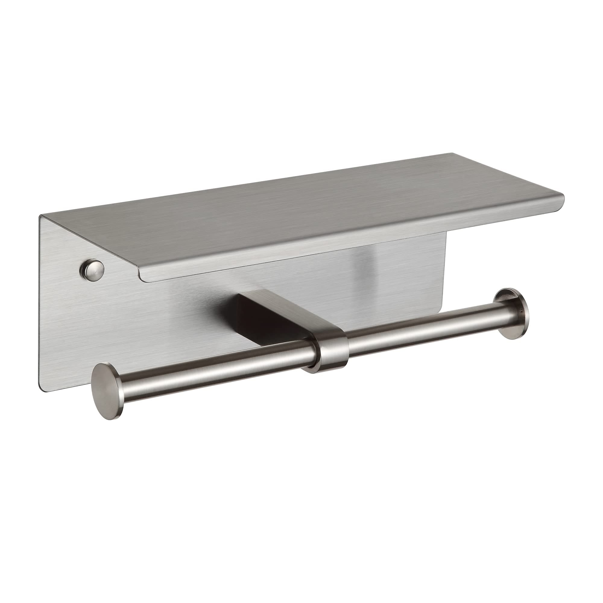 Bathroom Toilet Paper Holder with Shelf, Brushed Nickel, 304 Stainless Steel