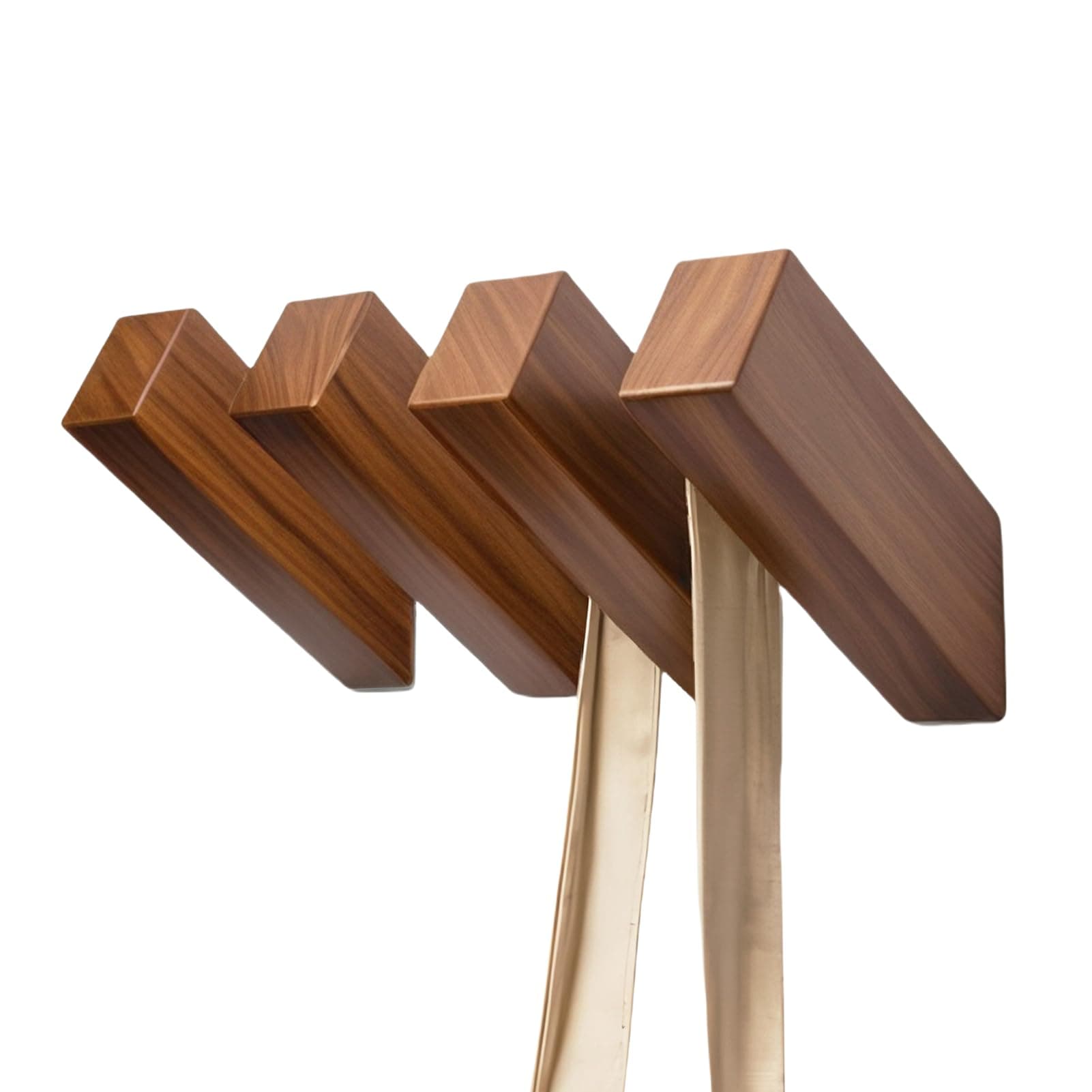 Walnut Wood Wall Hooks 4Pack Heavy Duty Coat Hooks