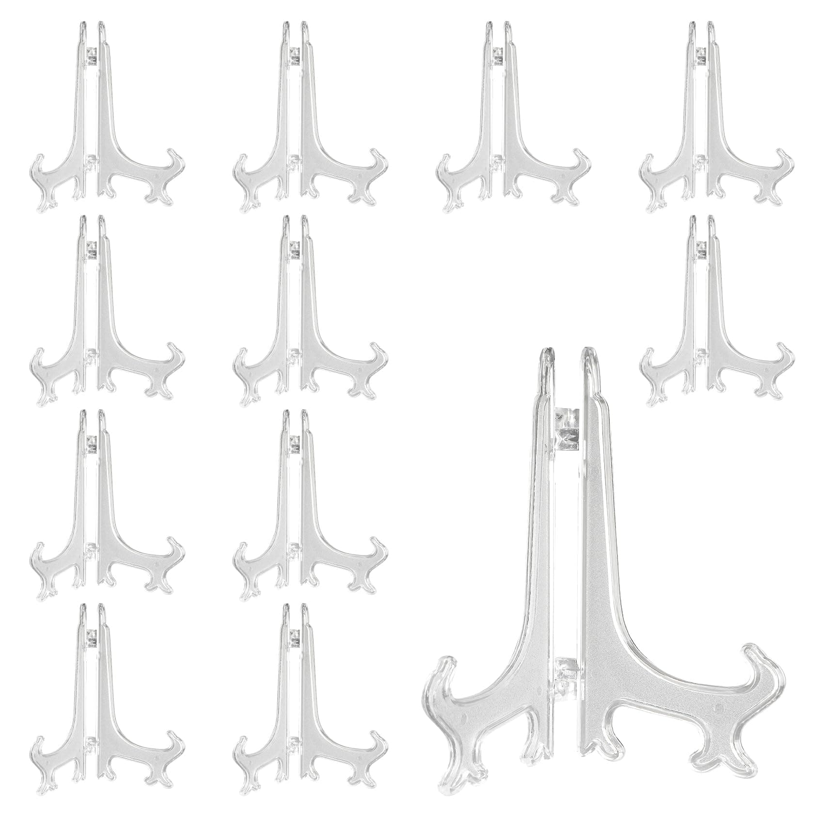 12-Pack Clear Plastic Mini Acrylic Easel Stand for Display Frames