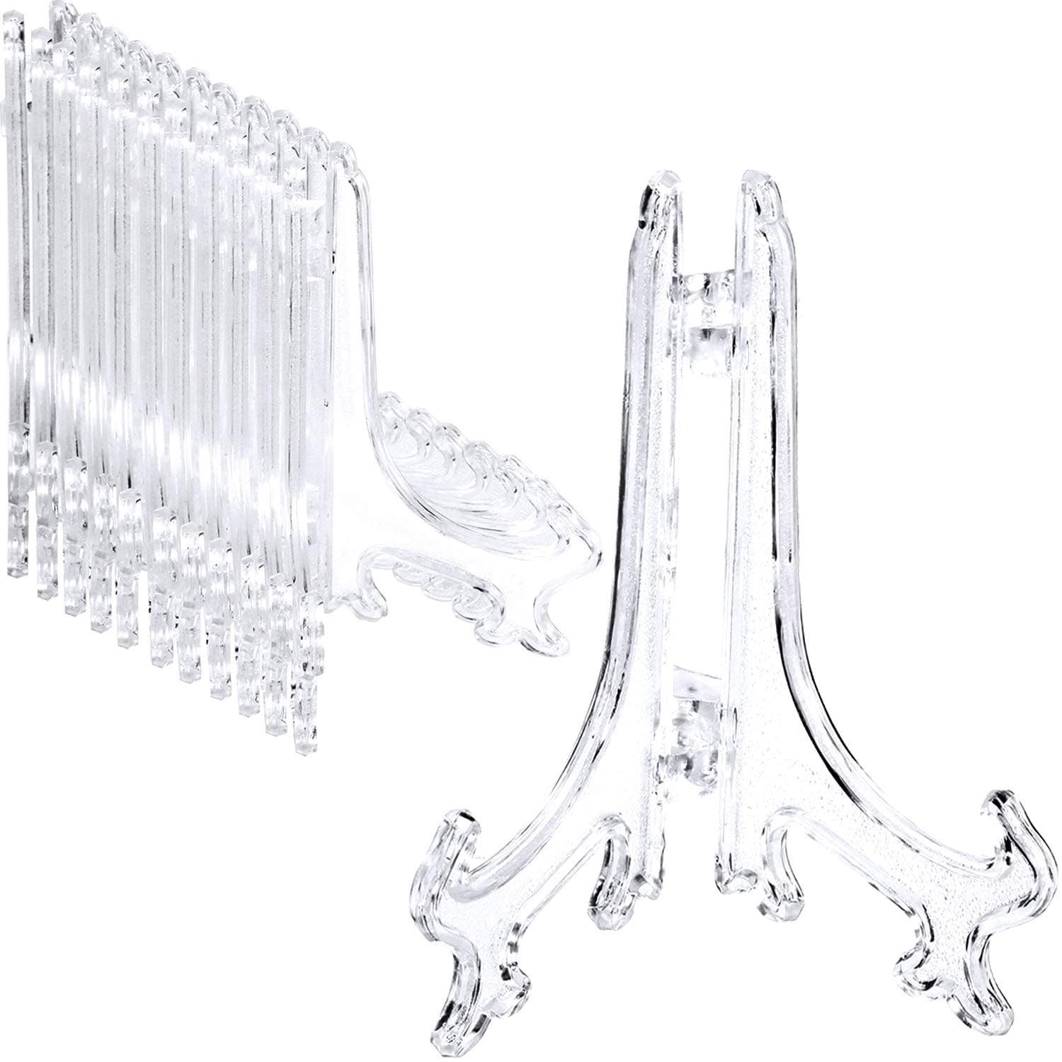 Boao Clear 4 Inch Plastic Easel Plate Display Stand for Home Weddings