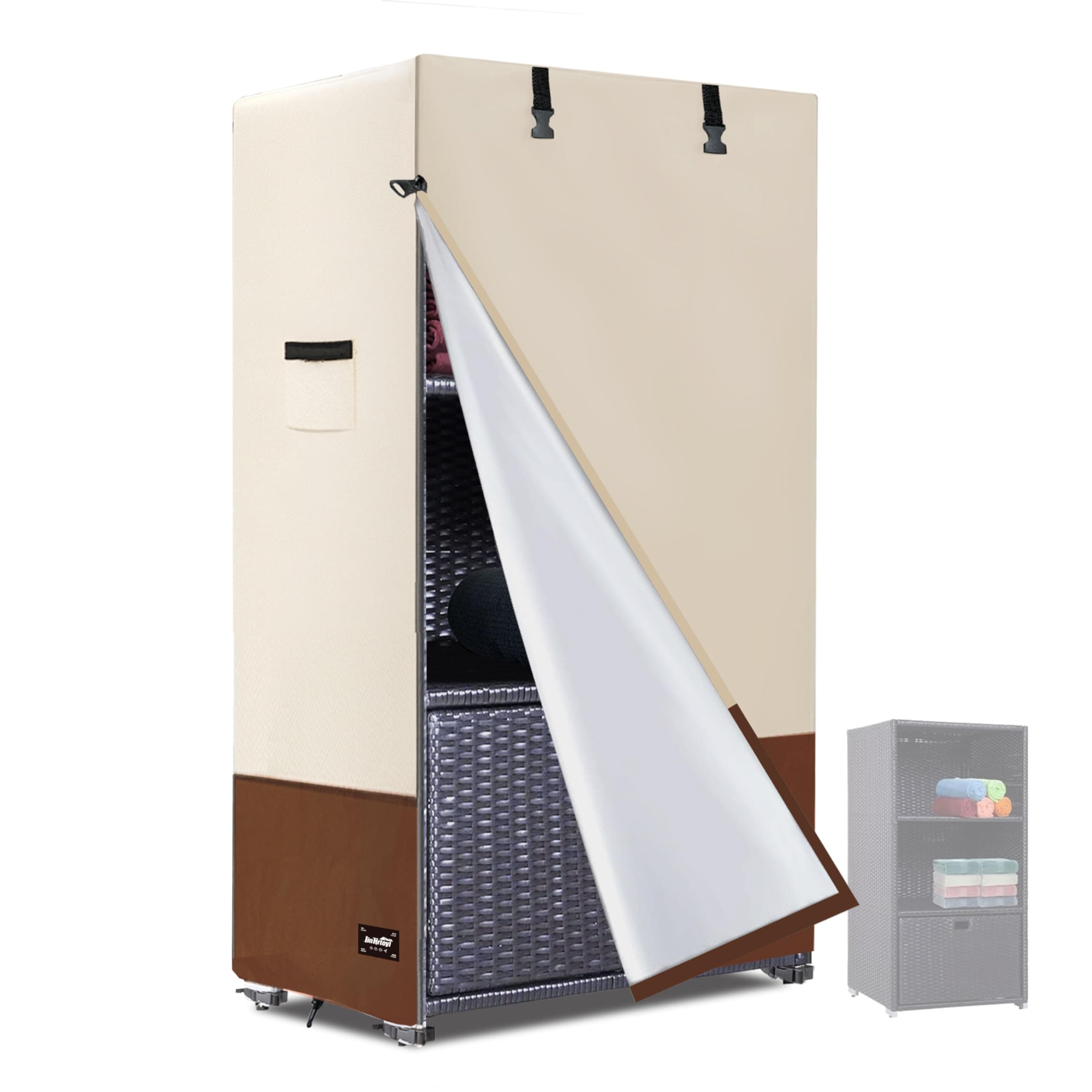 Outsunny Beige & Brown Heavy Duty Pool Towel Rack Cover